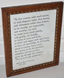 FRAMED QUOTE FROM WILLIAM HENRY CHANNING