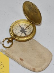 U.S. BRASS COMPASS W/ ORIGINAL BAG / POUCH