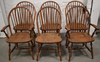 SET (6) OAK DINING CHAIRS