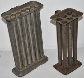 (2) VINTAGE TIN CANDLE MOLDS