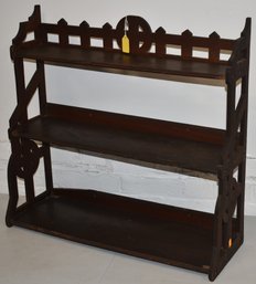 3 TIER VICTORIAN MAHOGANY WALL SHELF