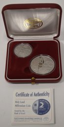 (2) .925 SILVER PROOF HOLY LAND MILLENIUM COINS