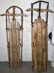 (2) VINTAGE SLEDS