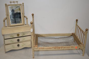 VINTAGE PINE DOLL FURNITURE