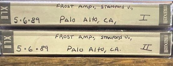 2 GRATEFUL DEAD CONCERT TAPES! Pre-recorded 5/6/89 Frost Amp Palo Alto , CA. Tapes I & II. Bootleg
