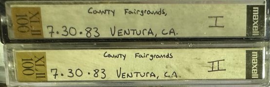 2 GRATEFUL DEAD CONCERT TAPES! 07.30.83 County Fairgrounds Ventura Ca. Tapes I & II. Bootleg