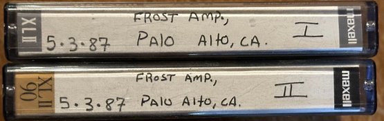 2 GRATEFUL DEAD CONCERT TAPES! Frost Amp. 5.3.87 Palo Alto, Ca. Tapes I & II. Bootleg