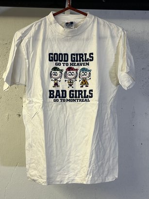 Souvenir T-Shirt Good Girls Go To Heaven - Bad Girls Go To Montreal - White XL