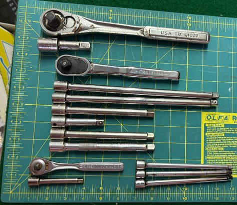 3 Craftsman Ratchet Drives With Extensions - SAE