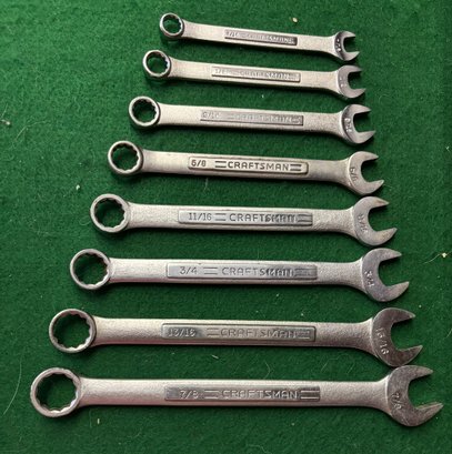 8 Craftsman Wrenches Open And Box End  - SAE