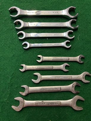 8 Craftsman Wrenches Open Ended - SAE