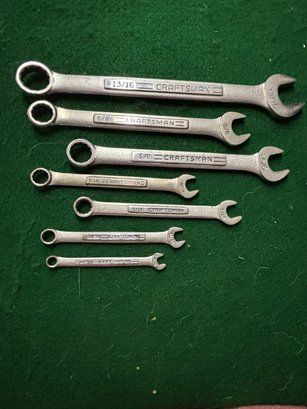 7 Craftsman Wrenches Open And Box End - Varying Sizes Some Duplicates- SAE