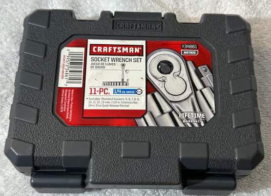 Craftsman 11 Pc 1/4 Inch Drive Metric Socket Wrench Set. Like New, Never Used. Set 1 Of 2