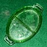 Uranium Glass Piece. Small 5' Divided Dish. Depression Era, No Chips Or Cracks.