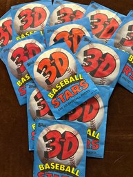 12 New Unopened Packs Of 1985 Tops 3-D Oversized Baseball Sports Trading Cards Cards