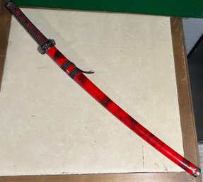 Japanese Red And Black Samurai Sword