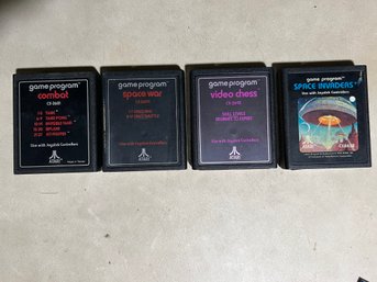 4 PC Atari Game Set - Combat, Space War, Video Chess And Space Invaders