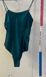 Victoria Secret Green Silk Body Suit Lingerie P