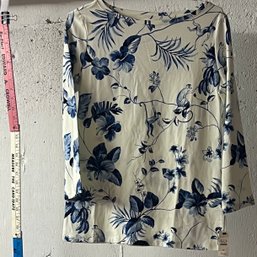 Talbots Blue And White Top NWT XS