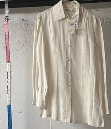 Soft Surroundings Ivory Silk Button Up Blouse NWT XS