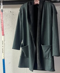 Soft Surroundings Faux Fur Green Coat XS