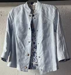 Chico's Reversible Denim/Patterned Jacket NWT 00