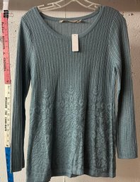Soft Surroundings Blue/Grey Top NWT PXS