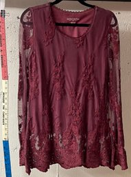 Soft Surroundings Maroon Top NWT PXS