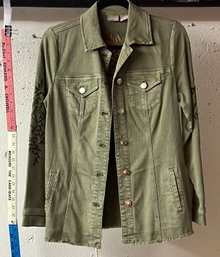 Chicos Army Green Denim Jacket 00