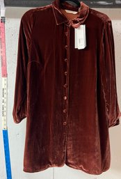 Soft Surroundings Brick Red Button Up Top NWT XS