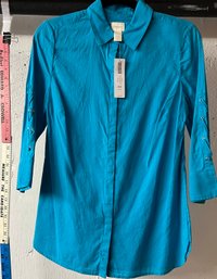 Chicos Turquoise Button Up NWT 00