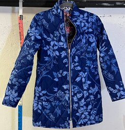 Chicos Reversible Jacket 00 WOT Blue /floral
