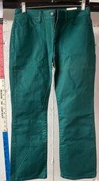 Talbots Signature Crop Flare Green Jeans NWT 2