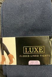 Luxe Fleece Lined Black Tights NWT S/M