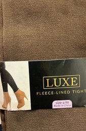 Luxe Fleece Lined Brown Tights NWT S/M