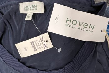 Haven Well Within Short Sleeve Blue Top NWT XS