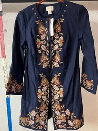 Chicos Floral Navy Jacket NWT 00