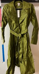 Chicos Green Lightweight Trench Coat NWT 00