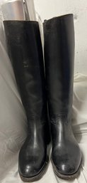 Ladies Black Tall Leather Riding Boots With Bootlegger Riding Boot Tree