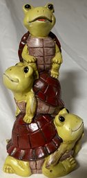 3 Stacked Turtles Outdoor Decor Garden Decoration Turtle Ornament Tower