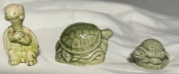Set Of 3 Wade Of England Porcelain Turtles 1970