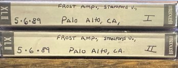 2 GRATEFUL DEAD CONCERT TAPES! Pre-recorded 5/6/89 Frost Amp Palo Alto , CA. Tapes I & II. Bootleg