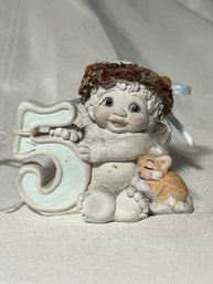 Dreamsicles Fifth Birthday Figurine - Hand Painted Plaster