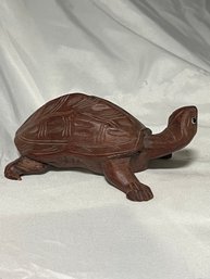 Vintage Hand Carved Handmade Turtle Tortoise Wood - Wooden Art Object
