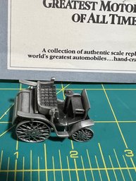 Danbury Mint '50 Greatest Motor Cars Of All Time' - Pewter 1898 Benz 3 1/2 HP Convertible
