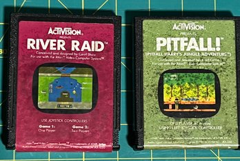 2 Set Atari Game Cartridge Pitfall! And River Raid