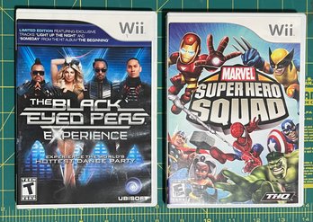 2 Wii Games Set Bundle - The Blacked Eyed Peas Experience And Marvel Superhero Squad