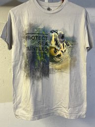 The Mountain Souvenir T-Shirt - Protect Sea Turtles - White S