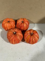 Set Of 4 Decorative Pumpkins