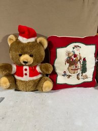 Teddy Bear And Pillow Set